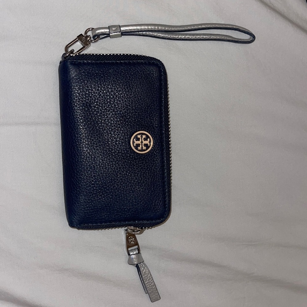 Tory Burch Navy Blue Wristlet Wallet